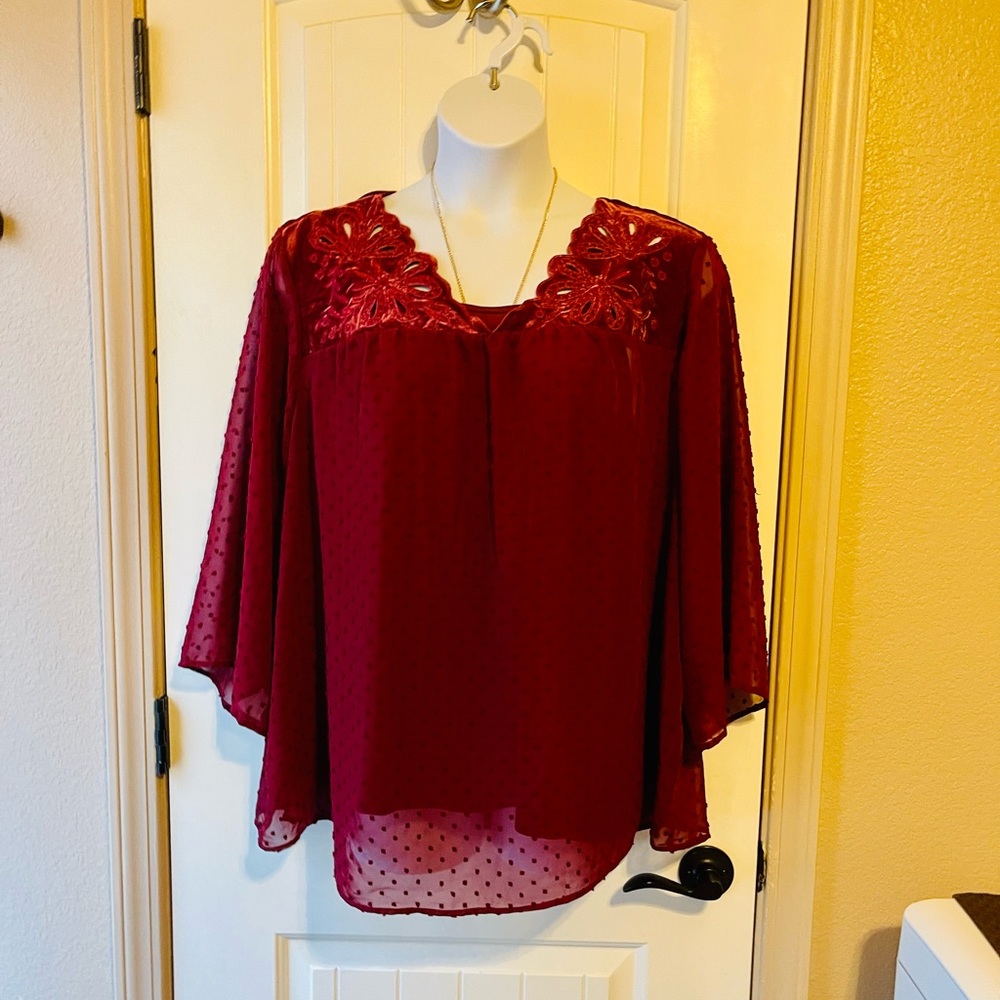 NWT 0x/XL SHEER OVER TANK TOP 3/4 sleep